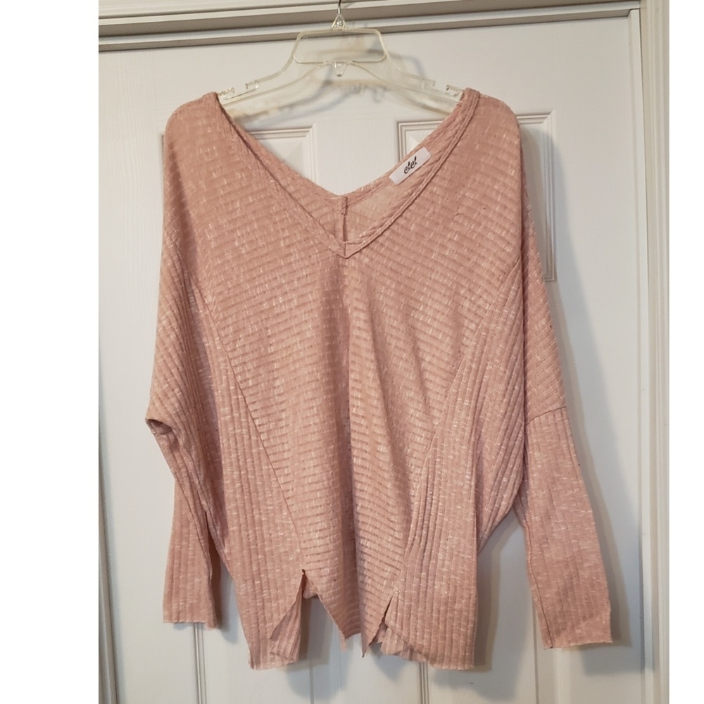 CiCi Pink Butterfly Sleeve Blouse